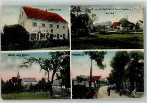Hirschfeld 1917 Posthilfsstelle Gasthaus Kirche Schule