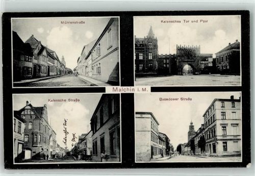 Malchin 1910 Mühlenstraße Kalensches Tor Post Basedower Straße