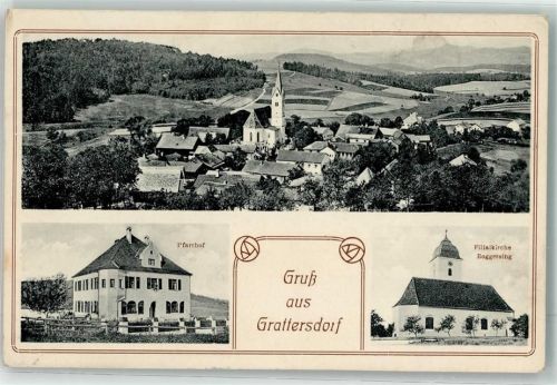 94541 W8351 Grattersdorf 1917 - Pfarrhof Filialkirche Roggersing