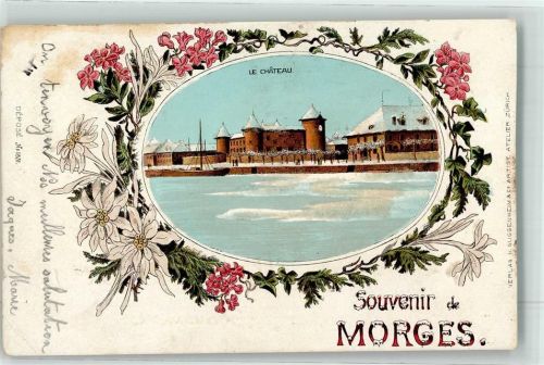 Morges 1901 Le Chateau mit Glimmerausflage Verlag Guggenheim AK