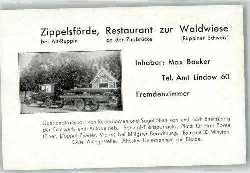 Zippelsförde Gasthaus zur Waldwiese an der Zugbrücke Max Baeker Transport Ruderboot Segeljollen