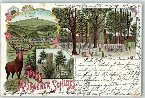 Alsbach 1900 Schloss Hirsch Schlosshof