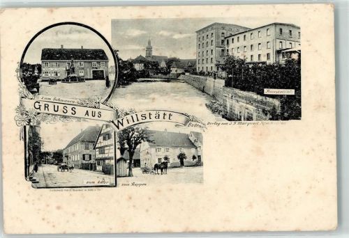 Willstätt 1911 Kunstmühle Gasthaus zum Schwanen zum Adler zum Rappen