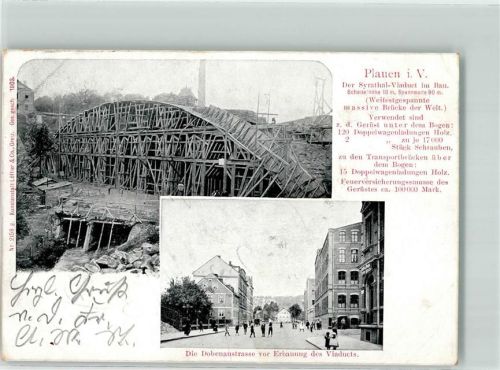 Plauen 1904 Syratal-Viadukt Baudetails Dobenstraße