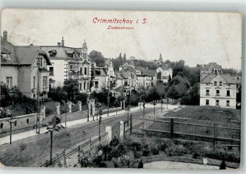 08451 O9630 Crimmitschau 1914 Foto AK Lindenstraße Villen