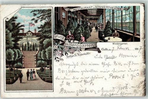 Celle 1897 Gasthaus u. Sommertheater Wintergarten Berggarten