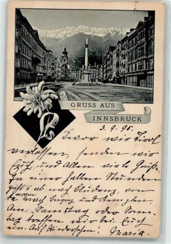 6020 Innsbruck 1895 Vorläufer Annasäule Maria Theresien Straße Lithographie