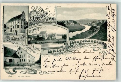 89617 W7934 Untermarchtal 1903 - Brauerei-Gasthaus zum Adler Schulhaus Kloster