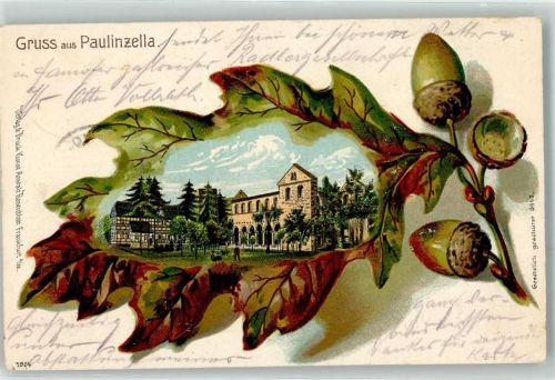 07422 O6821 Paulinzella 1904 Prägedruck Eichenblatt Eicheln