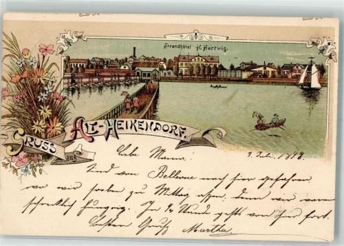 Heikendorf 1898 Strandhotel Seebrücke Ruderboot