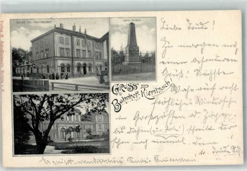 Kieritzsch 1901 Bahnhof Luther Denkmal Villa der Chem. Fabrik Kieritzsch
