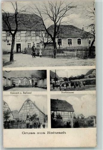 Roitzsch 1917 Dorfstraße Gasthaus Konzert- und Ballsaal