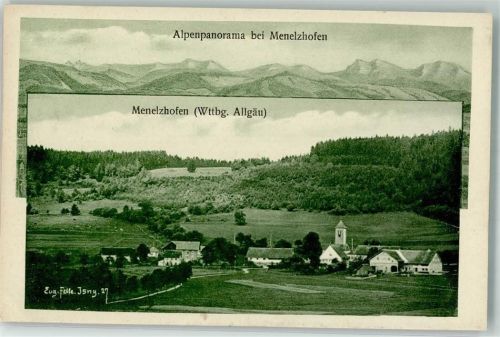 88316 W7972 Menelzhofen Foto AK Alpenpanorama Photo Eug. Felle
