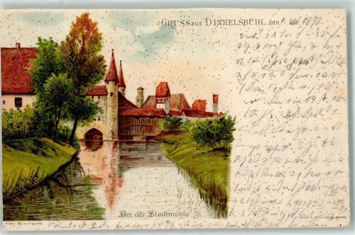 Dinkelsbühl 1898 Bei der Stadtmühle