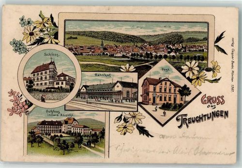 Treuchtlingen 1903 Schloss Bahnhof Post