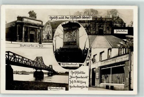 Wesel Post Berliner Tor Rheinbrücke Gasthaus zum Gambrinus Bier Hindenburgstraße 46 Schilldenkmal Zitadelle