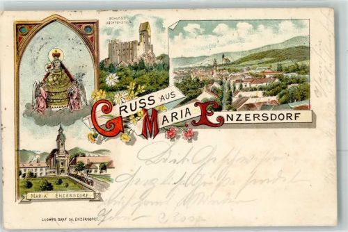 2340 Maria Enzersdorf Lithographie Schloss Liechtenstein