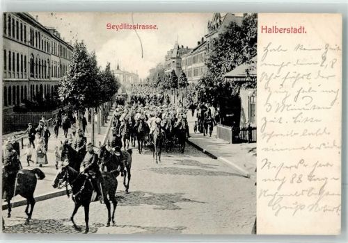 Halberstadt 1907 Seydlitzstraße Reiter Aufzug
