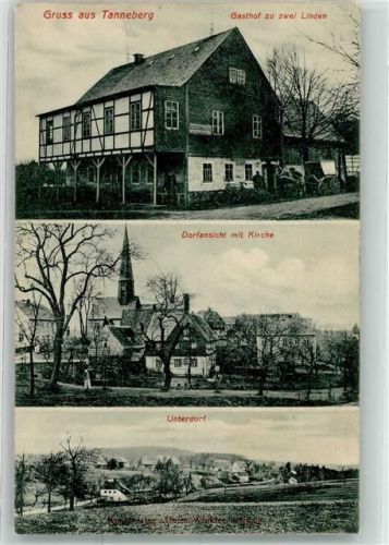 Tanneberg 1915 Gasthaus zu zwei Linden Kirche Unterdorf