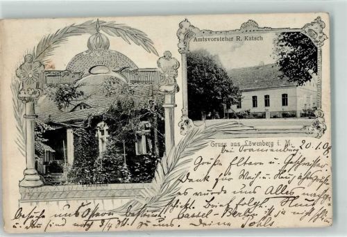 Löwenberger Land 1908 Pfarrhaus Amtsvorsteher R. Katsch