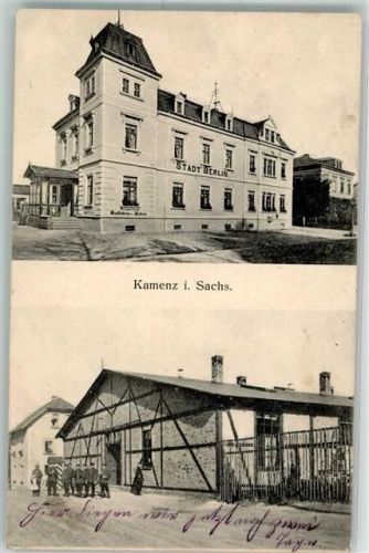 Kamenz 1914 Gasthaus Stadt Wachhäuschen Berlin Feldpost Inf. Ersatz-Batall.