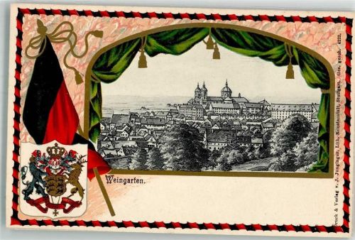 Weingarten Passepartout Wappen Fahne Kloster Weingarten
