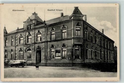 Neukirchen Kleinhessen Gasthaus Krippe Fuhrwerk Hund
