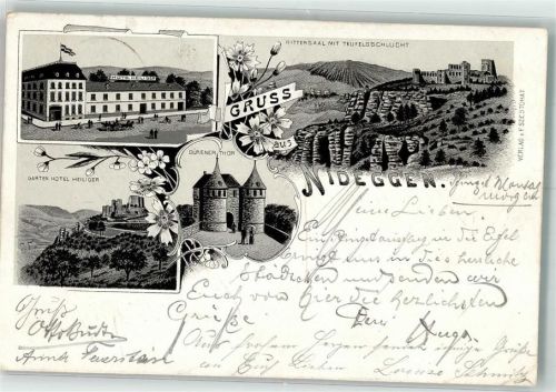 Nideggen 1897 Dürener Tor Garten-Hotel Heiliger Burgruine Teufelsschlucht