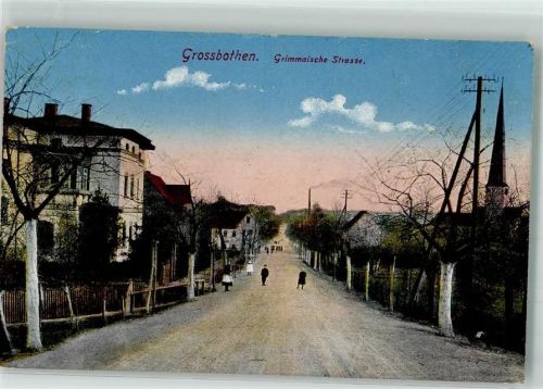 Großbothen 1919 Grimmaische Straße Bahnpost Großbothen - Wurzen Zug 3682