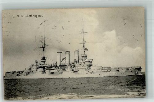 W2300 Kiel , Ostsee S.M.S. Lothringen Ort lt. Stempel Marine WK I 1914