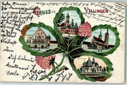 Villingen 1905 Blütenblatt Altes Rathaus Turnhalle Münster Städt. Forsthaus