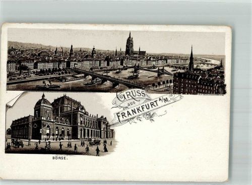 Frankfurt 1894 Vorläufer Druck 1890-1895 Main Mainbrücken Börse