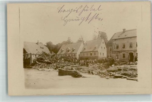01816 O8302 Berggiesshübel 1927 Foto AK Unwetter-Katastrophe 1927 Zerstörte Wohnhäuser