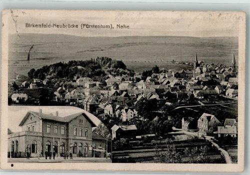 55768 W6589 Neubrücke 1918 Foto AK Bahnhof