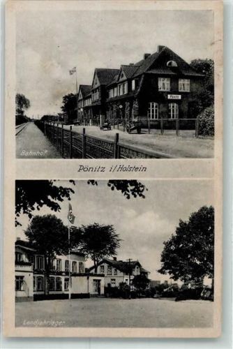 Pönitz Bahnhof Landjahrlager Hakenkreuzfahne