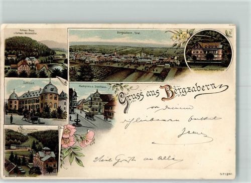 Bad Bergzabern 1899 Louisenhöhe Erholungshaus Schloß Kurhaus Bopp Marktplatz