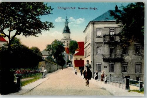 Königsbrück 1915 WK I Dresdner Straße Reiter Feldpost Kriegsgefangenen-Lager