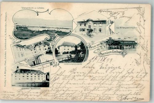 Lindau 1899 Garnision Lindau Kasernenhof Lindenschanzkaserne Lazarett