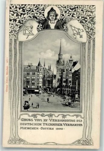 München 1490 15. Verbandstag d. Deut. Techniker Verbandes 1900 Münchner Kindl Marktplatz Verlag Ottmar Zieher-München