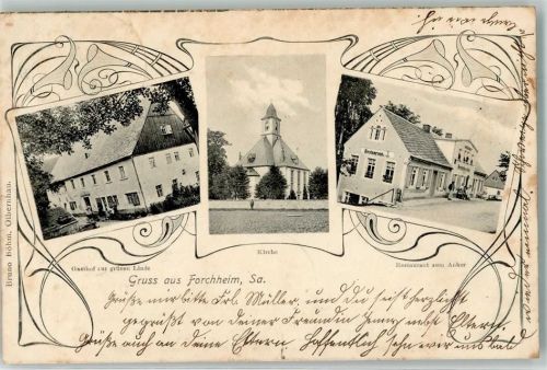 Forchheim 1906 Gasthaus zur grünen Linde Restaurant zum Anker