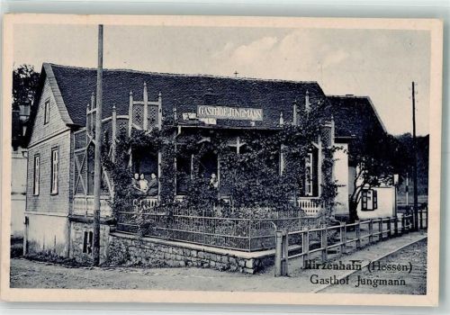 63697 W6476 Hirzenhain , Wetteraukr Foto AK Gasthaus Jungmann