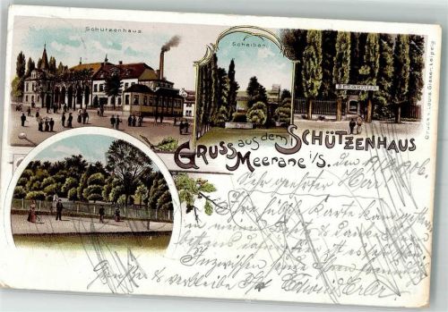 Meerane 1906 Schützenhaus Schieß-Scheiben Gasthaus Bergkeller
