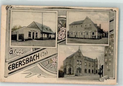 01561 O8281 Ebersbach b Großenhain, Sachs Gebrauchsspuren Gasthaus Postamt