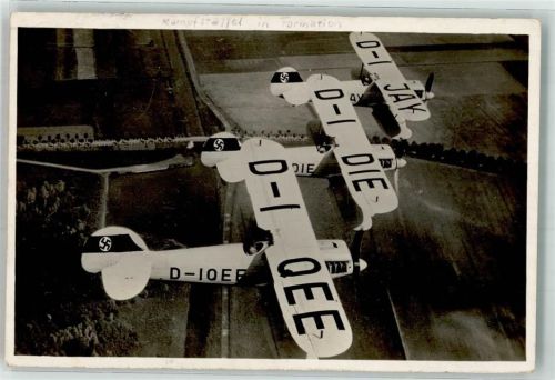 1936 Kampfflugzeuge Henschel HS 123 im Flug Fotograf Ruge Driesen-Verlag