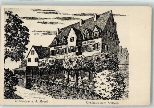 Winningen Gasthaus zum Schwan Zeichnung