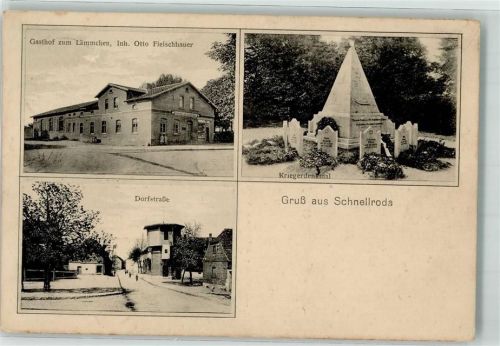 Schnellroda Dorfstraße Gasthaus Fleischhauer Kriegerdenkmal