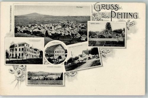Peiting Lourdes Grotte Hauptplatz Schule Kinderbewahranstalt