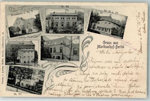Prenzlauer Berg 1907 Marthashof Wohnhäuser Schulhäuser Kleinkinderschule