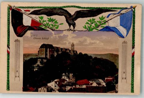 Greiz Oberes Schloß Fahnen Adler