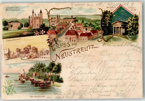 Neustrelitz 1898 Neu Helgoland Carolinenstift Schloßkirche Marienpalais Mausoleum